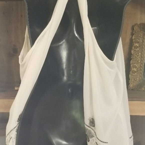 EUC Vintage Ludi Racer Sequins Open Back Top - Picture 10 of 12